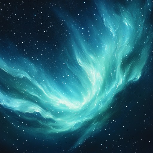 An instrumental ethereal wave piece blending shimmering synths and atmospheric sounds to evoke a joyous celebration of celestial light, capturing the essence of dancing auroras and cosmic wonder.