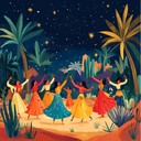 vibrant instrumental capturing a festive middle eastern dance celebration