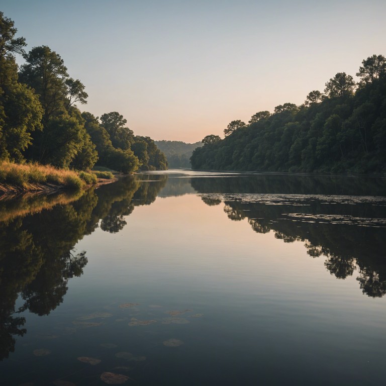 A soothing instrumental track featuring a smooth blues guitar that integrates with gentle ambient soundscapes, carefully crafted to evoke the feeling of a peaceful riverside afternoon. Ideal for relaxation and contemplation, this track merges traditional blues scales with a modern ambient influence, providing a relaxing auditory experience.