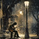 bluesy guitar solo evoking sadness and isolation