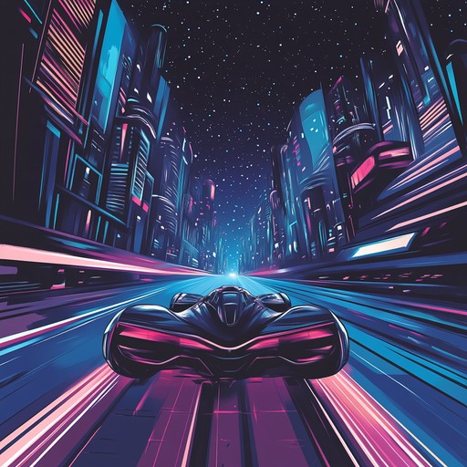 Immerse yourself in a high octane synthwave experience that takes you on a thrilling ride through neon drenched cityscapes. Thumping basslines, shimmering synthesizers, and driving rhythms combine to evoke the exhilaration of a late night escape in a futuristic metropolis.