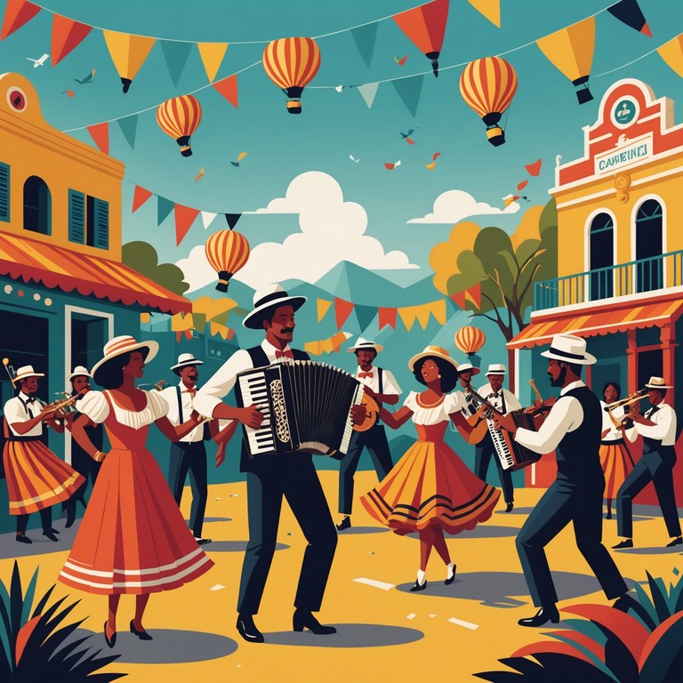 Imagine a festival in the heart of colombia, where everyone is dancing to the uplifting beats of freedom dance steps. The music captures the spirit of traditional and modern, energizing all who listen.