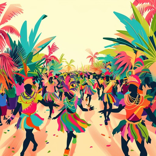 Embrace the joyful energy of a caribbean carnival with a whimsical calypso tune. Vibrant steel drums lead the melody, complemented by rhythmic percussion instruments and playful marimbas. Perfect for evoking images of lively street parades, vibrant costumes, and sunny tropical beaches. Let the music transport you to a place of colorful whimsy and island celebration.