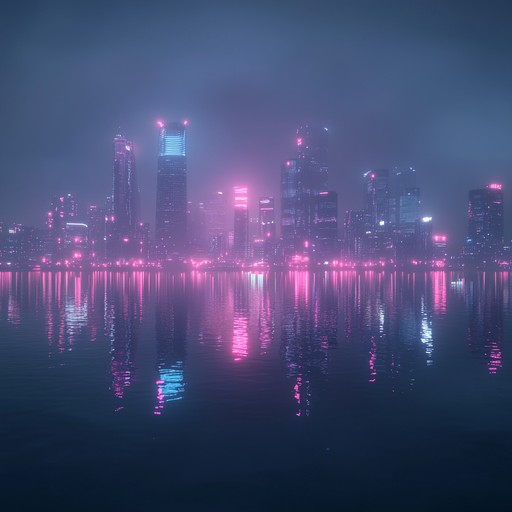 An instrumental track that captures the tranquility of nighttime cityscapes through lush synth melodies and soothing electronic rhythms, immersing the listener in a peaceful urban ambiance.