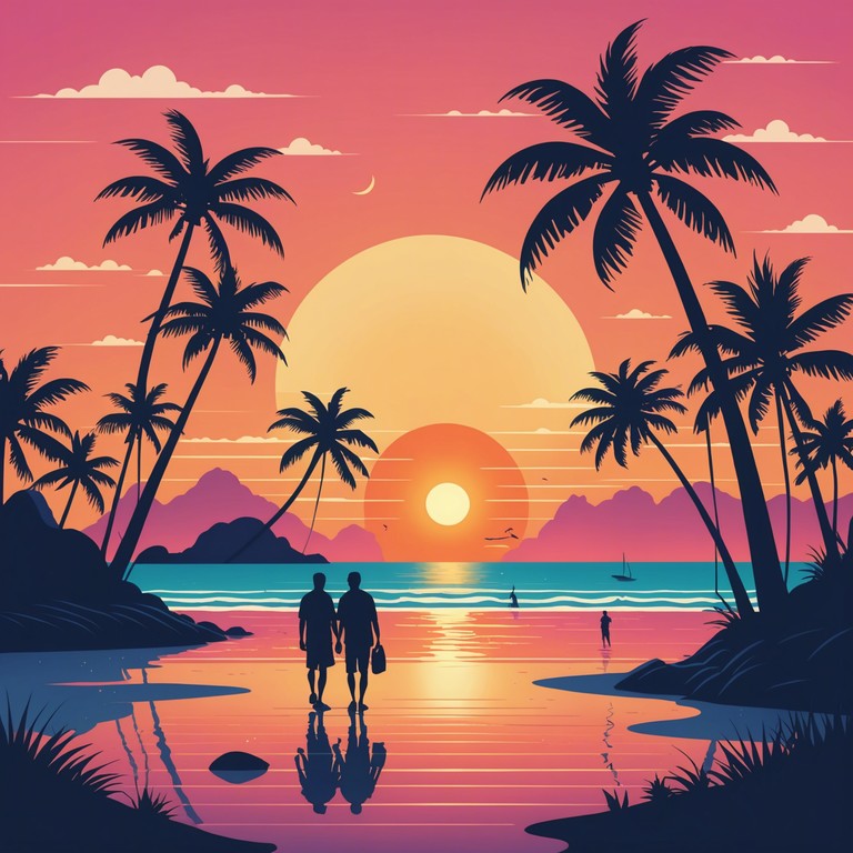 Imagine the warm glow of sunset at a lively beach party, where edgy electronic beats fuse with the rhythmic island sounds of steel drums, crafting an electrifying yet relaxing atmosphere.