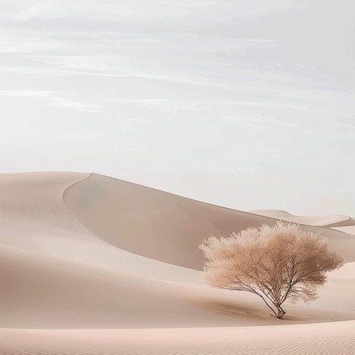 This composition should channel the vast, open landscapes of the sahara desert, using traditional instruments to evoke a sense of solitude and mystery. The melody is both haunting and beautiful, weaving through a minimalist but deeply emotional soundscape.