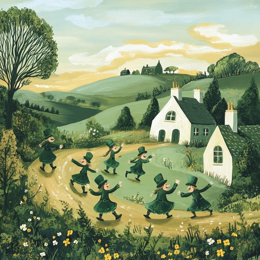 This spirited composition captures the essence of irish folklore, spinning a playful yet enchanting tale through lively melodies. It evokes images of dancing leprechauns in a verdant countryside, with each note radiating whimsy and tradition