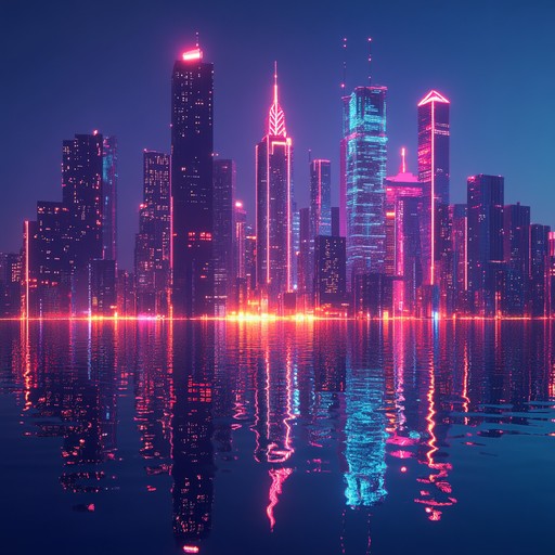 Experience the electric thrill of a cityscape at night through serene yet pulsating chillwave beats, where ambient synth textures guide you through futuristic realms.