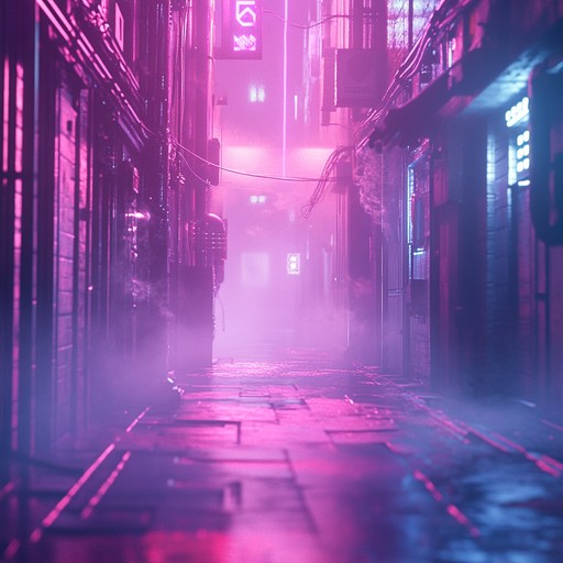 An instrumental synthwave piece that paints a sinister portrait of a dystopian world dominated by neon lights and technological shadows. Pulsating synths and atmospheric textures evoke tension and mystery in an urban future.