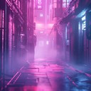 an ominous synthwave track set in a shadowy neon future.