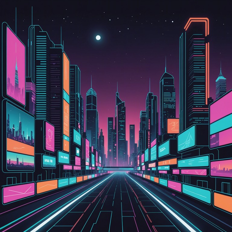 This track embodies a journey through a neon lit cityscape where  futuristic aesthetics blend with deep, pulsating cyberpunk themes. Synthesized melodies and gritty beats illustrate an underground adventure in a technologically advanced society.