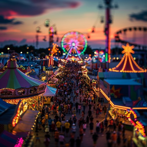 Experience the rousing energy of a bustling carnival with a high octane beat, infectious melodies, and breathtaking transitions. The music mirrors the excitement, chaos, and sheer joy that fill the air during an electrifying carnival celebration. Dance through vibrant soundscapes teeming with lively rhythms and dynamic crescendos.