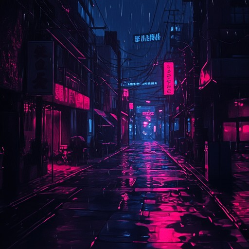 A sinister journey through a neon lit cityscape, haunted by eerie, vintage synths and pulsating basslines, evoking the enigmatic essence of 80s horror films.