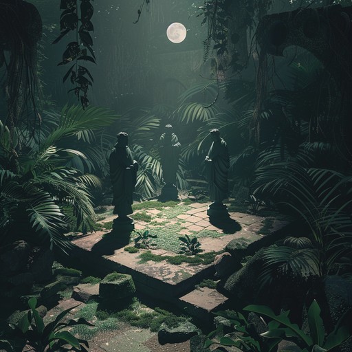 Immerse yourself in the depths of an ancient jungle where haunting tribal rhythms echo through the night. Mysterious and unsettling chants interplay with primal drum beats, creating an eerie and immersive soundscape that sends chills down your spine.