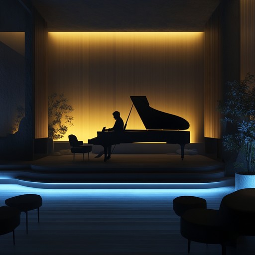 A tranquil composition featuring soft piano melodies, perfect for late, contemplative nights. The intimate feel of torch lounge music blends harmoniously with reflective expressions, weaving a tapestry of sound that invites introspection and warm reminiscence.