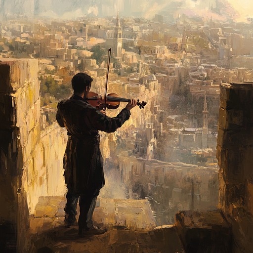 A dramatic composition that uses the violin to paint a musical picture of jerusalem's ancient ruins, blending klezmer melodies with sweeping orchestration to evoke a sense of history, loss, and unwavering spirit.