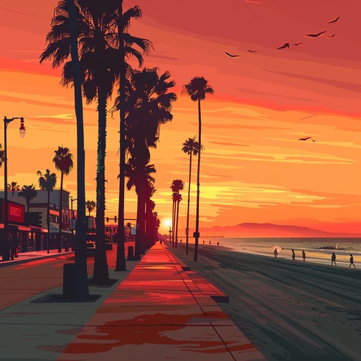 Imagine the warm breeze and the setting sun on a crowded beach boulevard, with people dancing and enjoying a festive atmosphere. This track is all about capturing the essence of a summer party, with vibrant beats and a catchy melody that makes everyone want to dance.