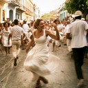 lively rhythms sparkling with carnival street party excitement