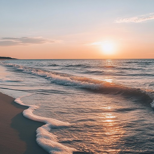 A soothing instrumental jingle featuring delicate guitar strumming and gentle melodies that capture the essence of a romantic summer evening by the seaside