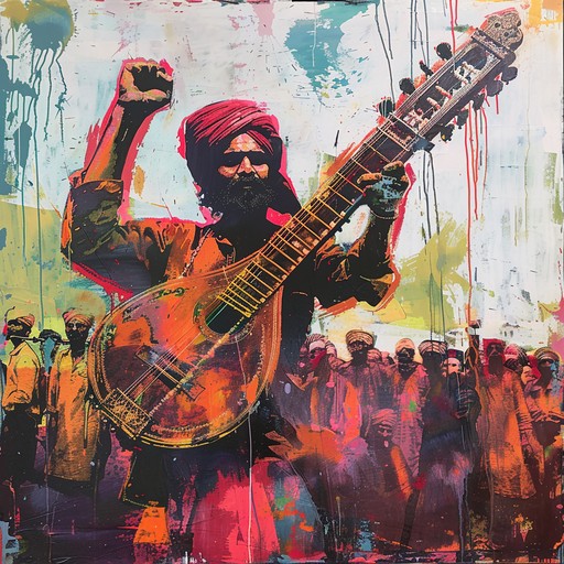 Combining traditional sitar melodies with contemporary rhythms, this piece signifies a call to action and cultural pride, igniting a fiery spirit of resistance and unity among listeners.