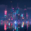 vibrant city atmosphere with energetic synthesizer rhythms