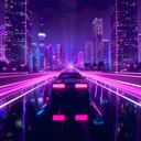 a pulsing, atmospheric synthpop instrumental evoking the feeling of driving through a futuristic cityscape at night