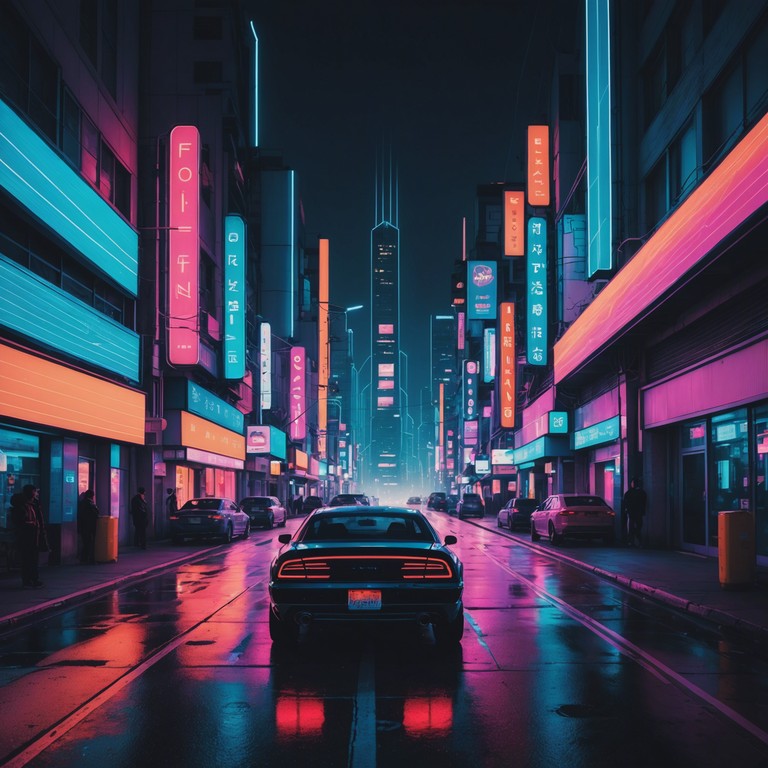 This track embodies the thrill of a midnight chase through a neon lit city, with pulsating beats and a deep, driving bass line that captures the essence of synthwave. Enveloped in a dark yet energetic atmosphere, the music is perfect for evoking scenes of futuristic urban adventures.