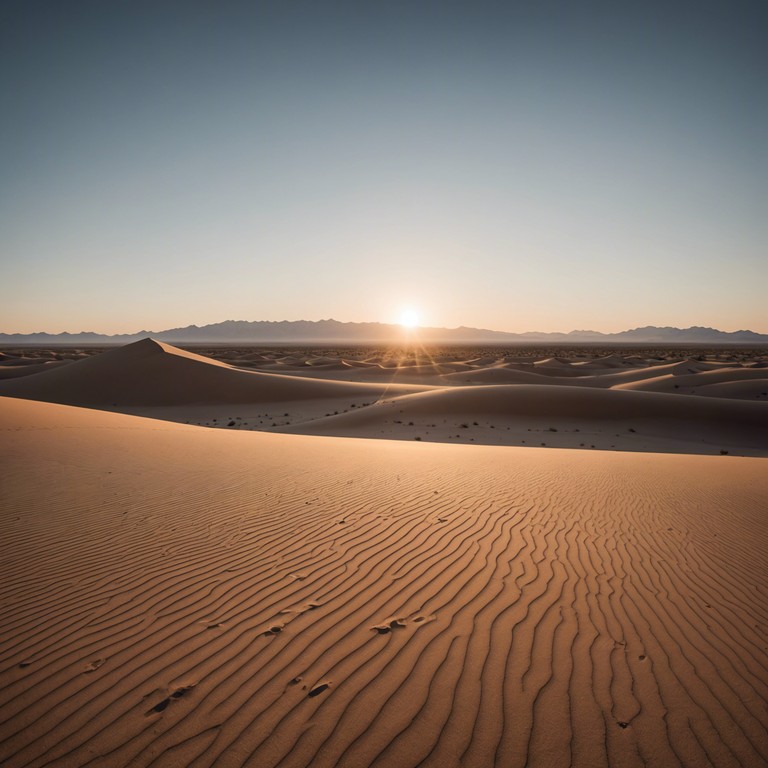 This piece captures the soulful tranquility of a desert at sunset, with gentle melodic undertones and a soothing rhythm designed to transport listeners to a serene middle eastern landscape. Melodies intertwine like soft winds over sand dunes, creating a reflective and meditative soundscape.