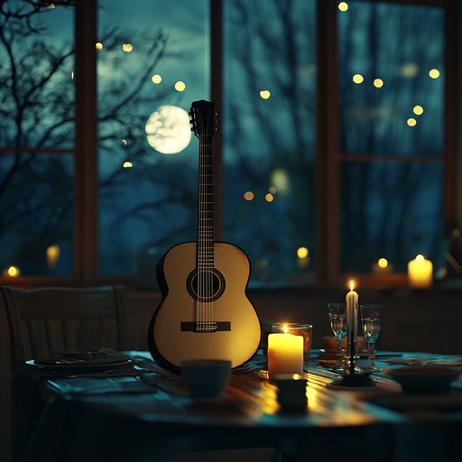 A tender instrumental ballad with soft acoustic guitar chords, capturing the whispered confessions and tender moments shared in a quiet, intimate night. The melody flows like a gentle breeze, creating a serene and calming atmosphere, perfect for love and reflection