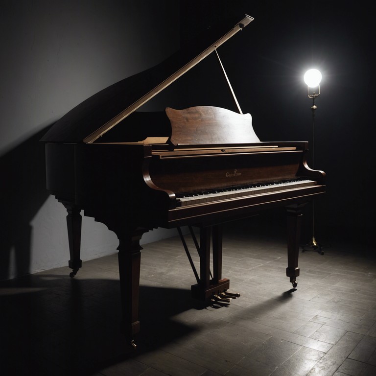 Expanding the original concept, this alternative rendition emphasizes a deeper intimacy and a more pronounced sense of mystery, complemented by a nocturnal vibe. The fortepiano once more leads the musical journey, winding through soundscapes that evoke a haunting yet sensuous atmosphere suitable for an artistic film or a contemplative moment alone in the dark.