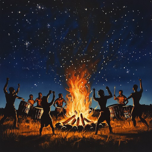 An exhilarating instrumental piece featuring dynamic tribal rhythms that evoke communal celebration and unity under the night sky. Pulsating beats inspire movement and connection to ancestral traditions, envisioning dancers around a bonfire beneath the stars.