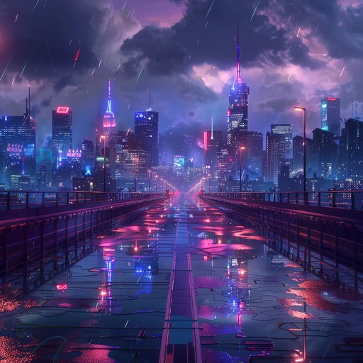 A musical odyssey through a cyberpunk city, exploring solitude through reflective, electronically driven melodies and haunting echoes under neon lights.