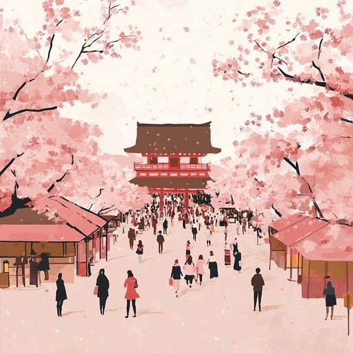 A vibrant and joyous instrumental piece evoking the excitement and happiness of a cherry blossom festival. With a focus on lively melodies and a peppy rhythm, this track is perfect for setting a cheerful and playful mood filled with the energy of a bustling anime festival. The instrumental arrangement includes traditional japanese instruments with a modern twist to capture the essence of a celebratory moment.