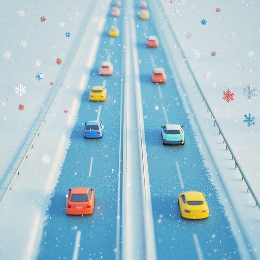 Capturing the bustling vibe of holiday travel with energizing beats and a touch of nostalgia. The music evokes the feeling of watching snowflakes dancing through the air while driving along an icy highway during the festive season. Perfect for igniting the holiday spirit during a road trip.