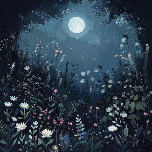 An elegant composition painting a whimsical moonlit garden's scenery, blending delicate harp and orchestral strings for divine enchantment. Listeners will be transported to a magical realm where the moonlight sways to the rhythm of nature's graceful dance.