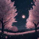 an elegant anime melody evoking serene night under sakura trees