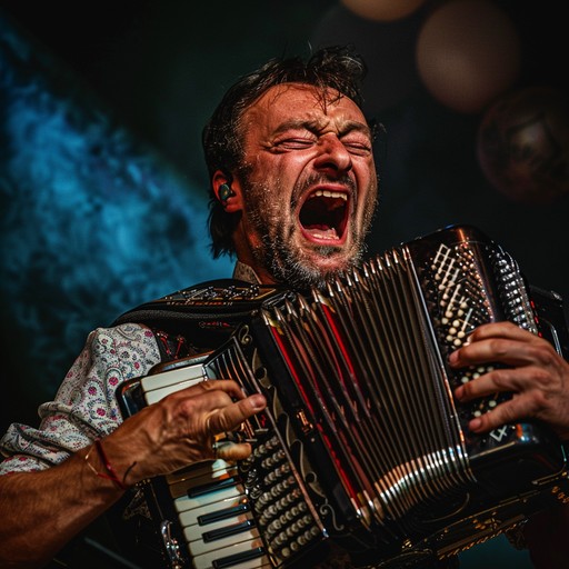 An energetic polka driven by furious accordion melodies and rapid percussion, creating a whirlwind of anger and intensity. The track combines traditional polka elements with an aggressive flair, making it both nostalgic and unsettling at the same time.