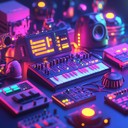 whimsical electronic toy sounds creating an energetic soundscape