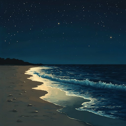 Experience a calming night on a starlit beach through an ethereal bossa nova. Gentle guitar melodies float through the cool night air, complemented by soft rhythms that mimic the ocean waves. Close your eyes and let the dreamy atmosphere envelop you, bringing a sense of peace and nostalgia.