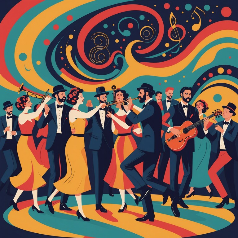 A wild and vibrant klezmer piece that captures the essence of a festive and slightly chaotic wedding dance. The track features a brilliant display of fast paced melodies with unexpected twists and turns, reminiscent of a joyful yet uproarious wedding celebration in eastern europe.