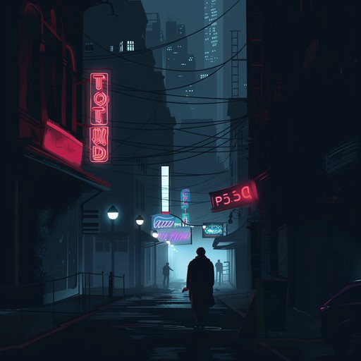 A track featuring deep, rolling bass lines and crisp snare hits enveloped in a mysterious urban vibe. The soundscape is filled with late night city ambience, drawing inspiration from gritty, neon lit streets combined with enigmatic undertones reminiscent of hidden alleyways. Perfect for painting a sonic picture of cruising through the cityscape under the cover of darkness. The music is driven by the rhythmic complexity typical of phonk, providing both a nostalgic return and a modern reinterpretation of classic motifs.