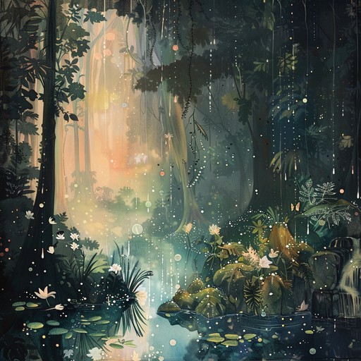 An intimate and imaginative composition reflecting the serene beauty of an enchanted forest. The delicate harp strings blend with ethereal ambient sounds, creating a soothing and whimsical lullaby that captures the heart's deepest desires for tranquility and enchantment.