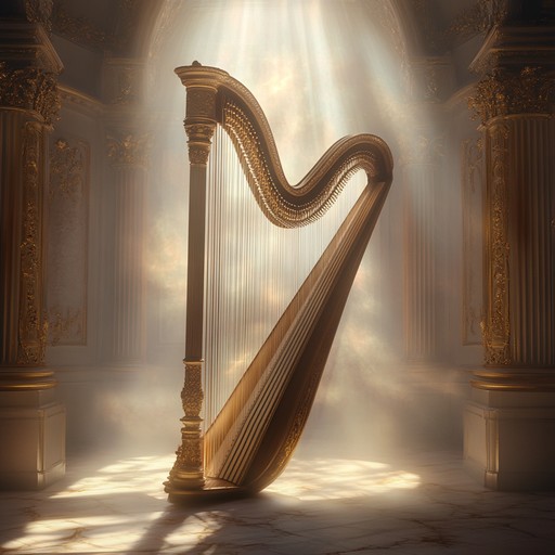 A gentle instrumental featuring harp, blending ethereal tones with baroque elegance to create a soothing, dreamlike atmosphere.