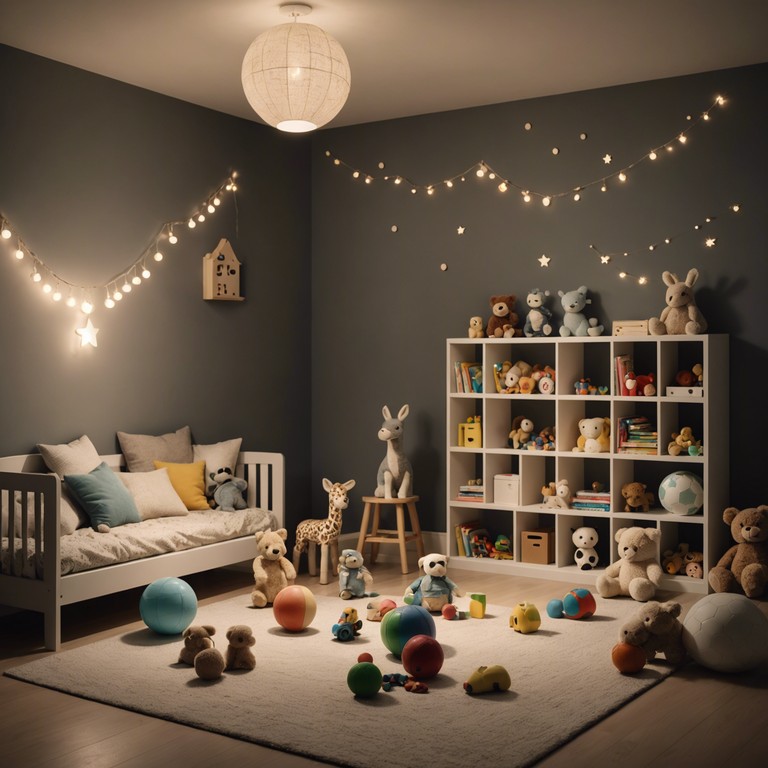 The song combines the whimsical energy of a child's play time with relaxing toy instrument sounds, creating a peaceful yet playful soundscape. Toy piano and music box notes mimic the innocent joy of playground games, integrating subtle electronic elements for a dreamlike quality.