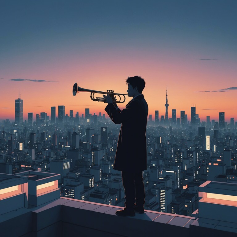 Immerse yourself in this imaginative convergence of anime themes and swing music as it takes you on a sonic journey through a vibrant, stylized version of tokyo. This instrumental track, led by powerful trumpet melodies, portrays an evocative blend of nostalgia and energy, perfect for anyone who loves the bouncy rhythms of swing or the dramatic flair of anime soundtracks. The speeding beats and intricate musical storytelling promise to captivate and energize listeners of all backgrounds.