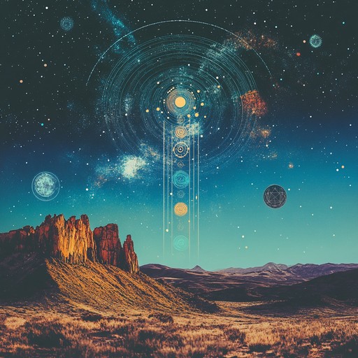 An instrumental track blending psychedelic rock with shamanic rhythms, creating a cosmic journey through otherworldly soundscapes. Ethereal synths merge with earthy percussion to evoke a sense of exploration and mystical adventure.