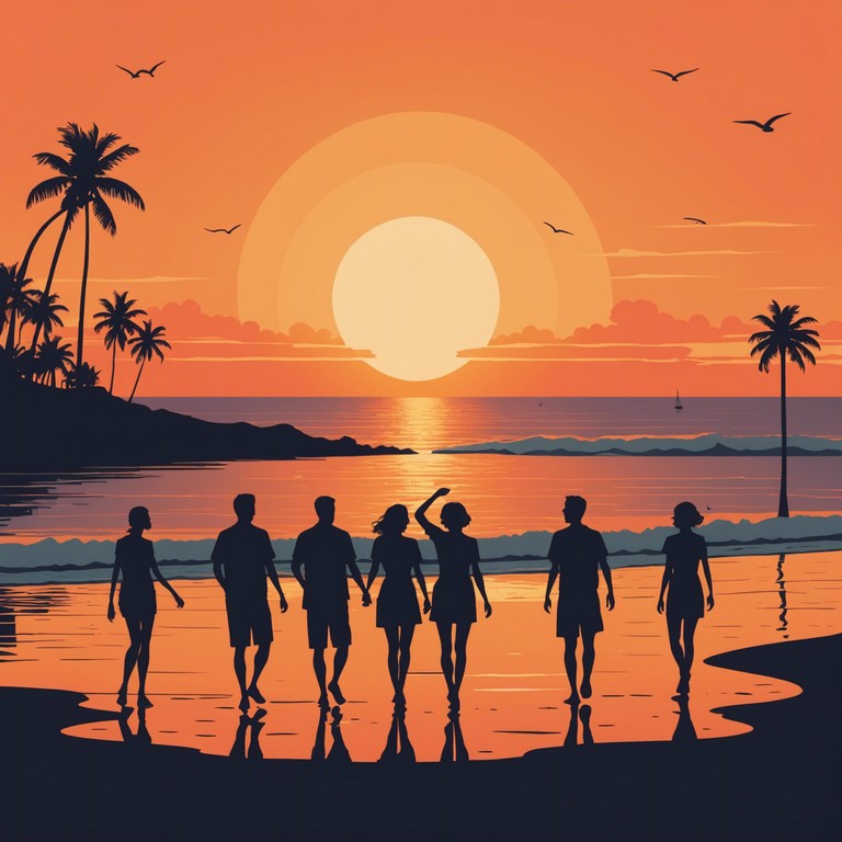 This track encapsulates the essence of an exhilarating, carefree summer beach day. Imagine the warmth of the setting sun and the gentle caress of the ocean breeze as tropical rhythms play. The music creates a vibrant soundscape that transports listeners straight to a beach at sunset, with waves gently crashing in the background and palms swaying in the breeze.