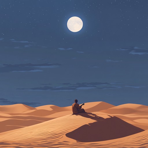 This instrumental track blends traditional middle eastern scales and instruments to create a dramatic soundscape, capturing the essence of a nomadic journey under the desert moon, filled with mystery and emotion.