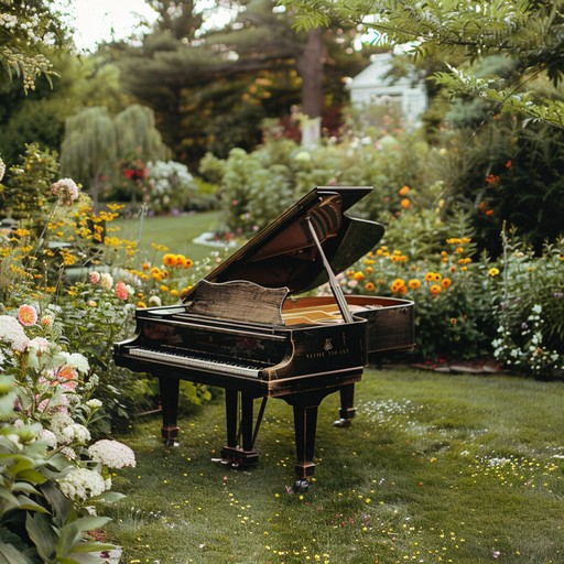 Lively and intricate piano melodies bring to life a sunny celebration outdoors, perfect for joyous neoclassical appeal.