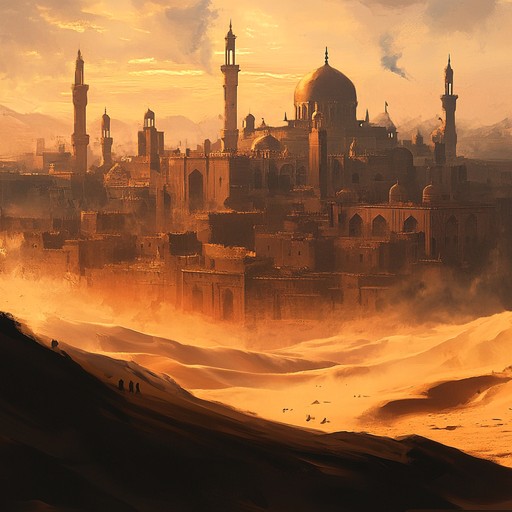 An evocative instrumental featuring the oud, capturing the brooding and mystical essence of the middle east. The piece unfolds slowly, drawing listeners into a world of ancient deserts, lost cities, and timeless mysteries conveyed through haunting melodies and deep resonant tones.